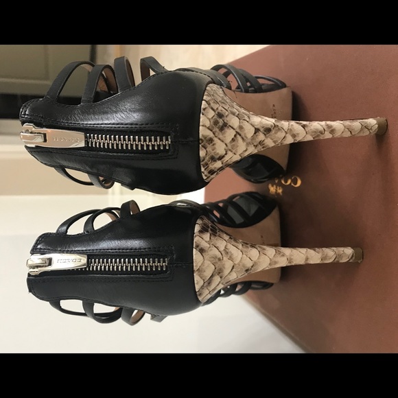 Black Coach high heels in printed snake . - Picture 3 of 5